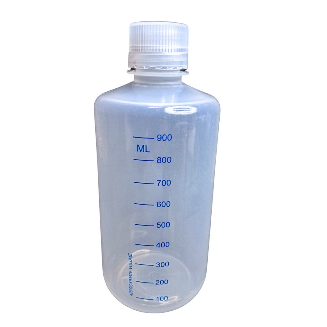 Reagent Bottle Printed Graduation Leak proof Narrow Mouth with cap Capacity 1000 ml Material Polypropylene For filling Liquid in Laboratory Pack of 1