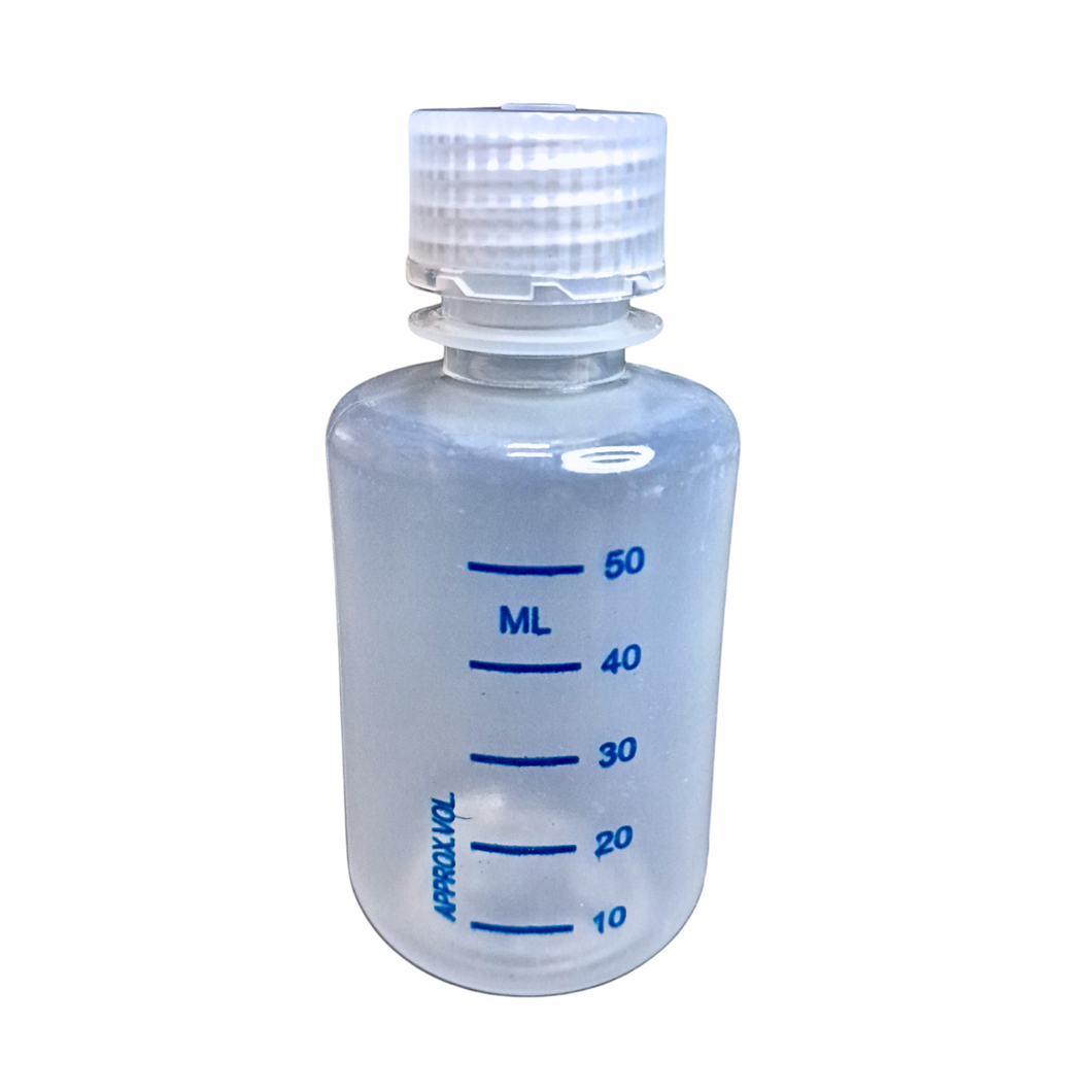 Reagent Bottle Printed Graduation Leak proof Narrow Mouth with cap Capacity 60 ml Material Polypropylene For filling Liquid in Laboratory Pack of 1