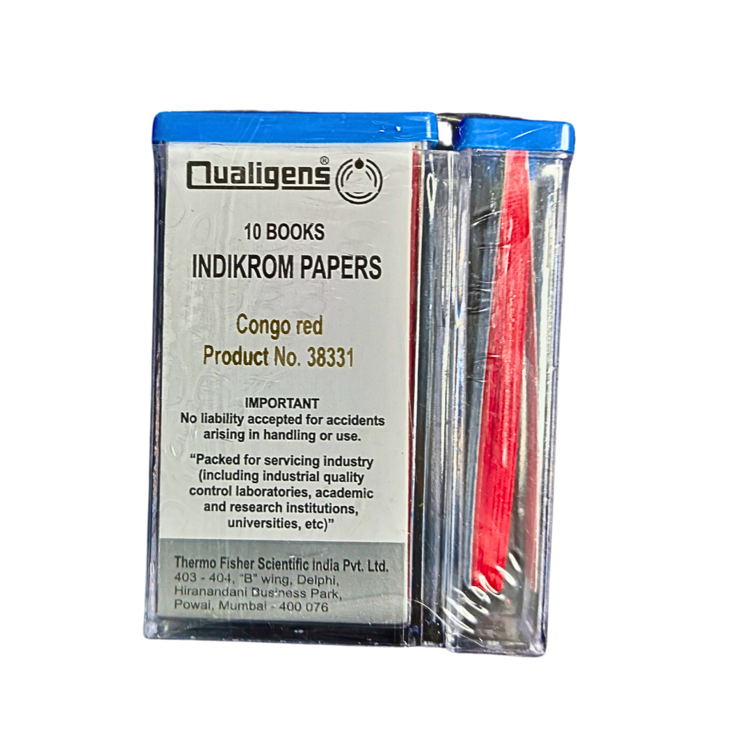 Congo Red Indicator Papers 10 Booklets Qualigens Indikrom Papers Kangaroo (200 Strips)