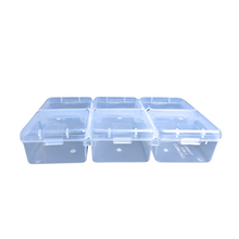 Load image into Gallery viewer, Multipurpose Plastic Storage Box Pack of 1 Individual Lids From Outside Six Compartment Storage Box Transparent/Colour Rectangular For Multi use at home, office, shop etc Size 150 X 85 X 30 mm
