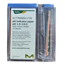 Load image into Gallery viewer, pH Paper 1.0 to 14.0 PH Indicator Papers Full Range 10 book (200 Strips) Pack of 1
