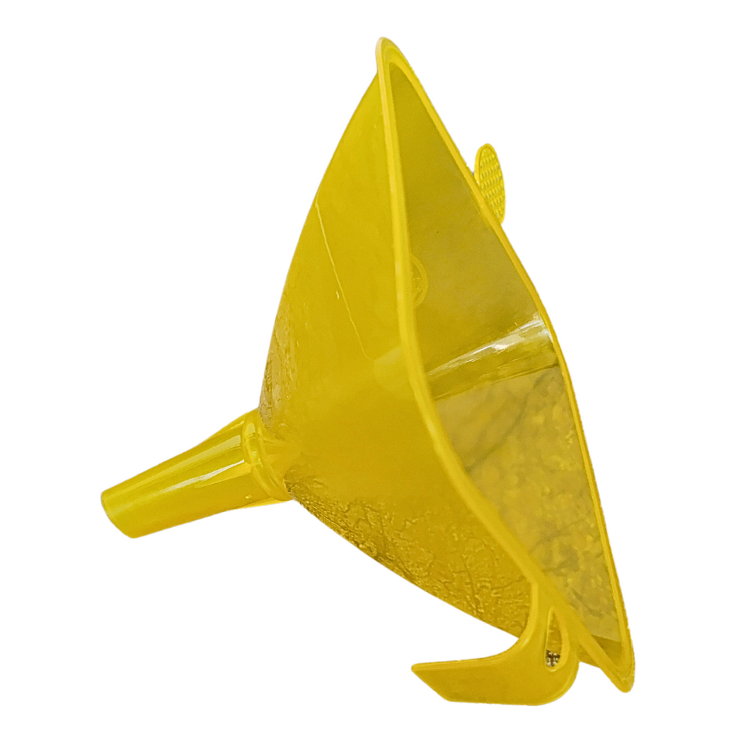 Plastic Funnel Square Shape All Purpose Wide-Mouth Color Food Grade And BPA Free Pack of 1 With Mini Handle for Kitchen, Transfer Any Liquid, Oils etc. (Size: 120 mm)