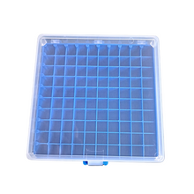 Load image into Gallery viewer, Cryo box (PP) 100 places for 1ml and 1.8 ml cryo vials, Cryo Box Vial Rack, Freezer Storage Fit for 2 ml Cryo storage Freezing Box (Pack of 1)
