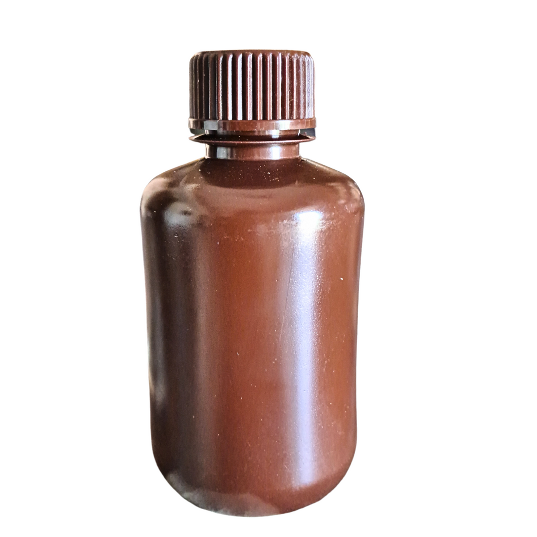 Reagent Bottle (Narrow Mouth) HDPE Plastic mold Plastic Amber color 125 ml (Pack of 1)