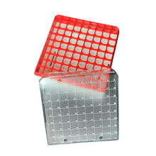 Load image into Gallery viewer, Polylab Cryo Box (P.C) Polycarbonate Freezer Boxes, 4.5 ml Cryo Vial Rack, Freezer Storage,- 81 places for 4.5 ml cryo vails (Pack of 1)
