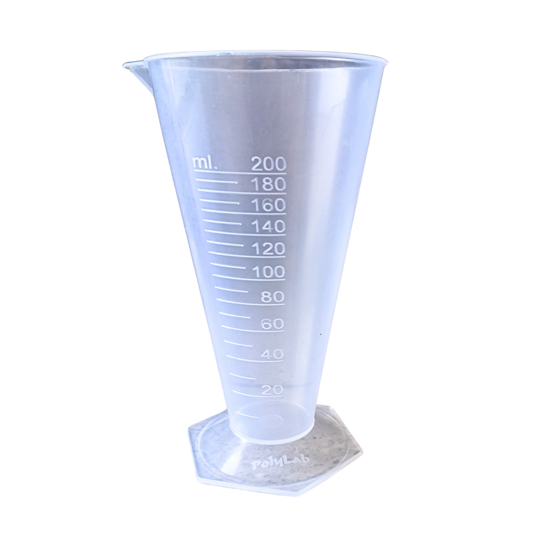 Conical Measure 200 ml Kitchen Laboratory Plastic Measurement Beaker Measuring Cup Conical Measure (Pack of 1)