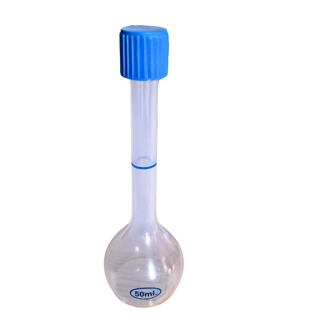 Volumetric flask with Screw cap 50 ml (Pack of 1) Plastic for chemistry measuring flask laboratory apparatus