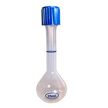 Load image into Gallery viewer, Volumetric flask with Screw cap 25 ml (Pack of 1) Plastic for chemistry measuring flask laboratory apparatus
