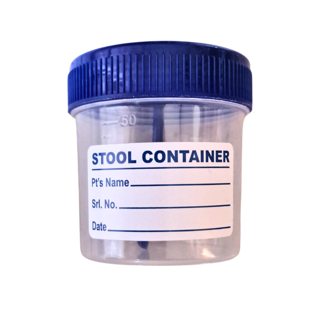 Stool Container Specimen Cups with Spoon Lid for Medical Use, 50 ml - Leak-Proof Design, Easy Sample Collection PACK OF 1