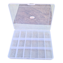 Load image into Gallery viewer, Multi purpose Storage Box or Organizer Rectangular Storage Box with Fix dividers 18 Grids Transparent Pack of 1
