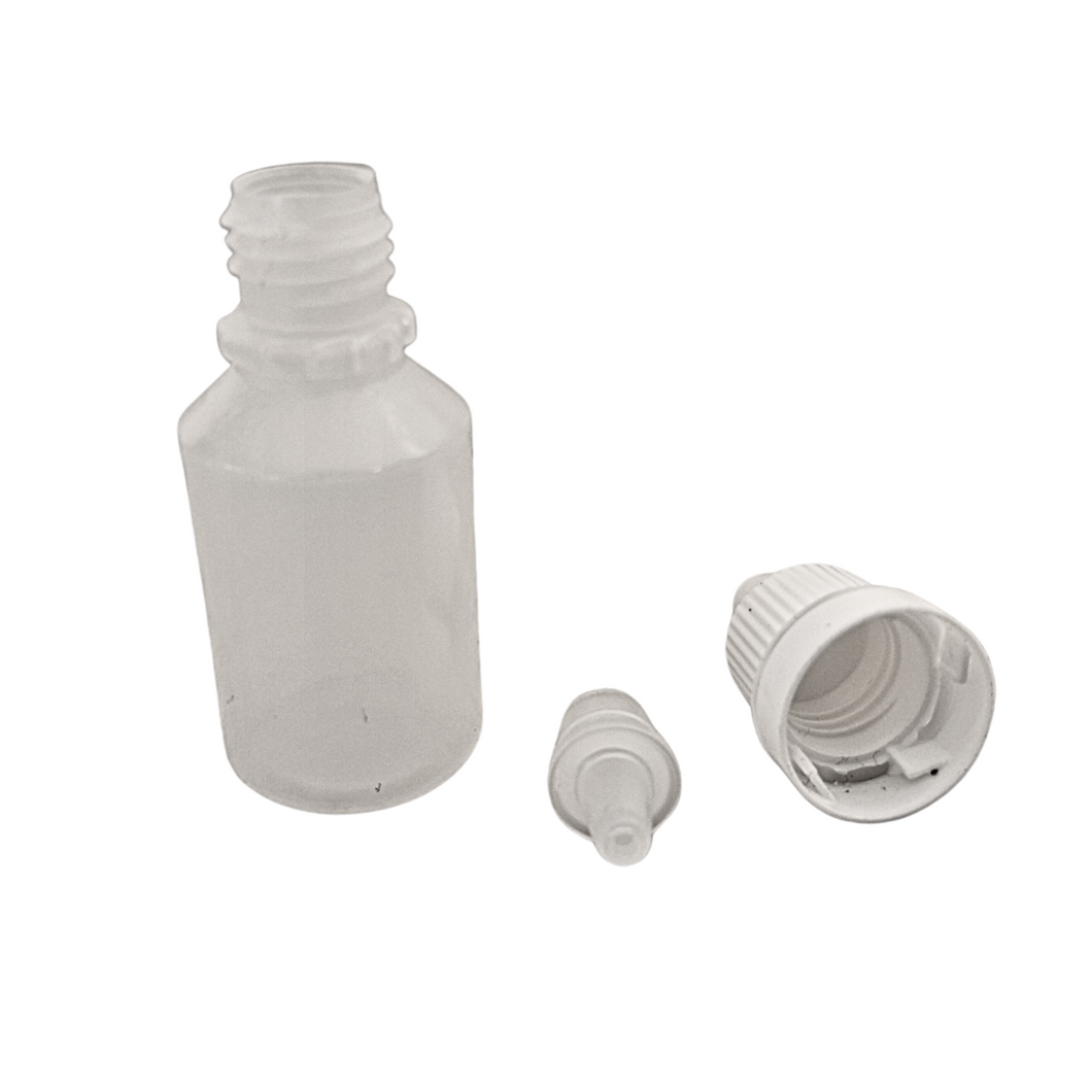 Empty Refillable Plastic Squeezable Dropper Bottle 15 ml in size Self sealing (Pack of 100)