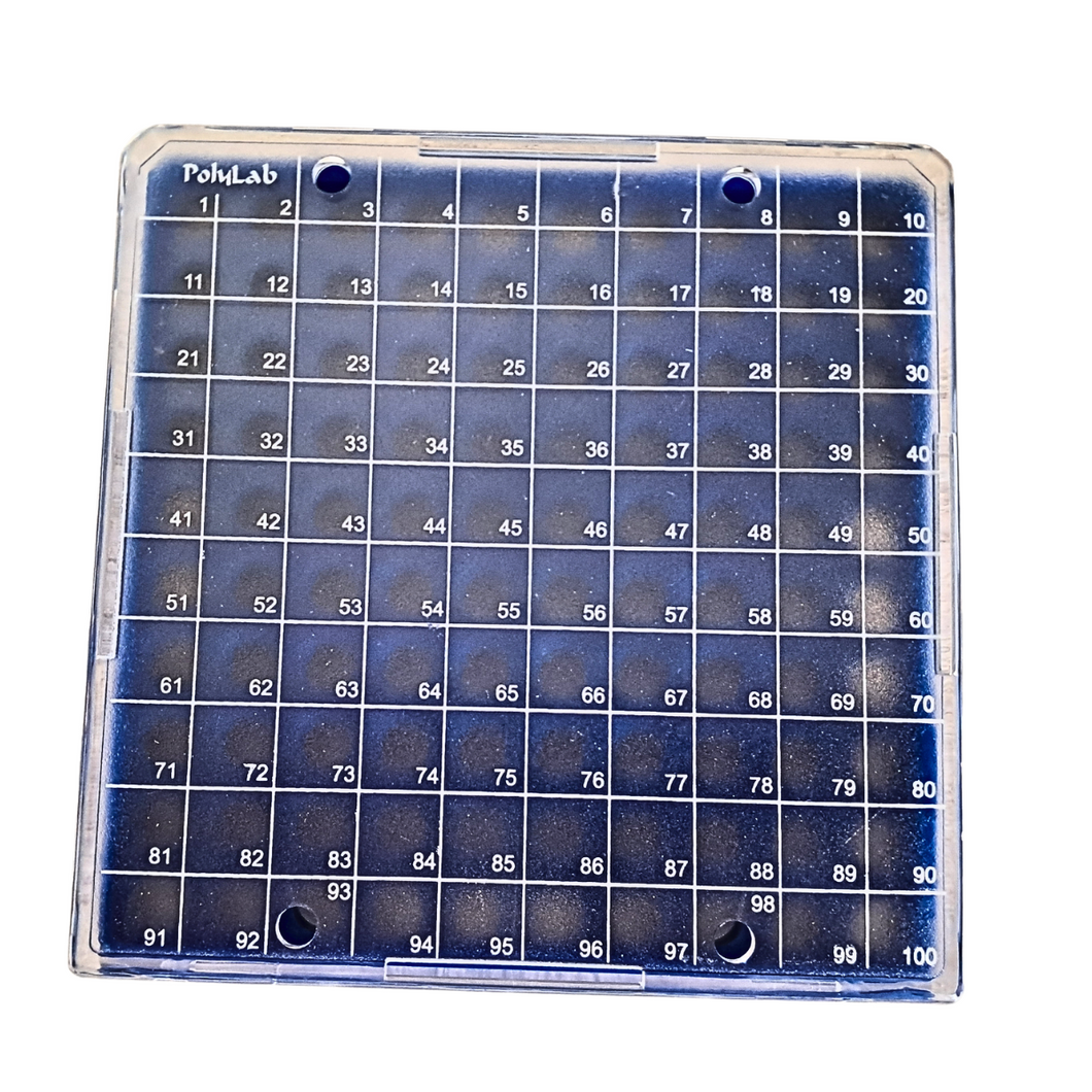 Micro Centrifuge Tube Box Rack for 100 MCTs of 0.5 ml Material : Polycarbonate