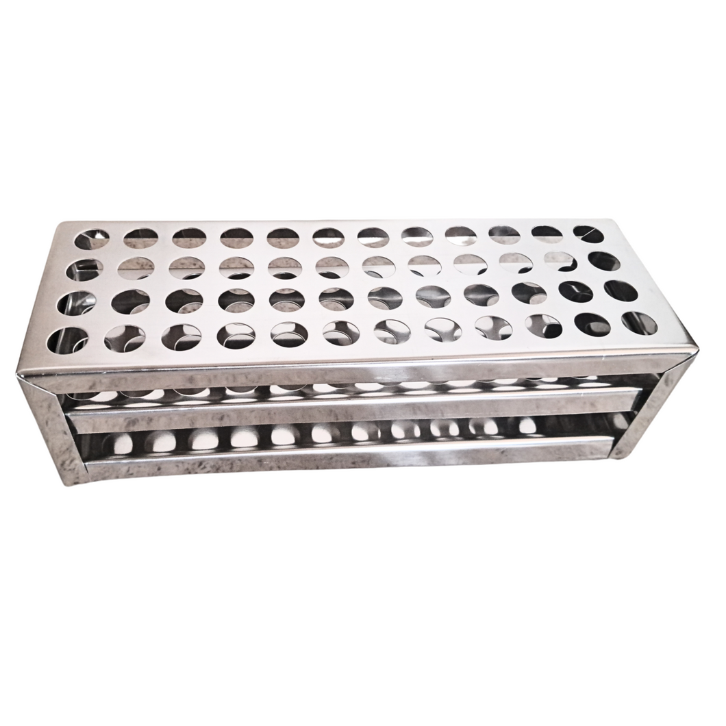 Test Tube Stand Stainless Steel 304 grade, Size 13 mm × 48 Holes Test Tube rack for Laboratory Pack of 1