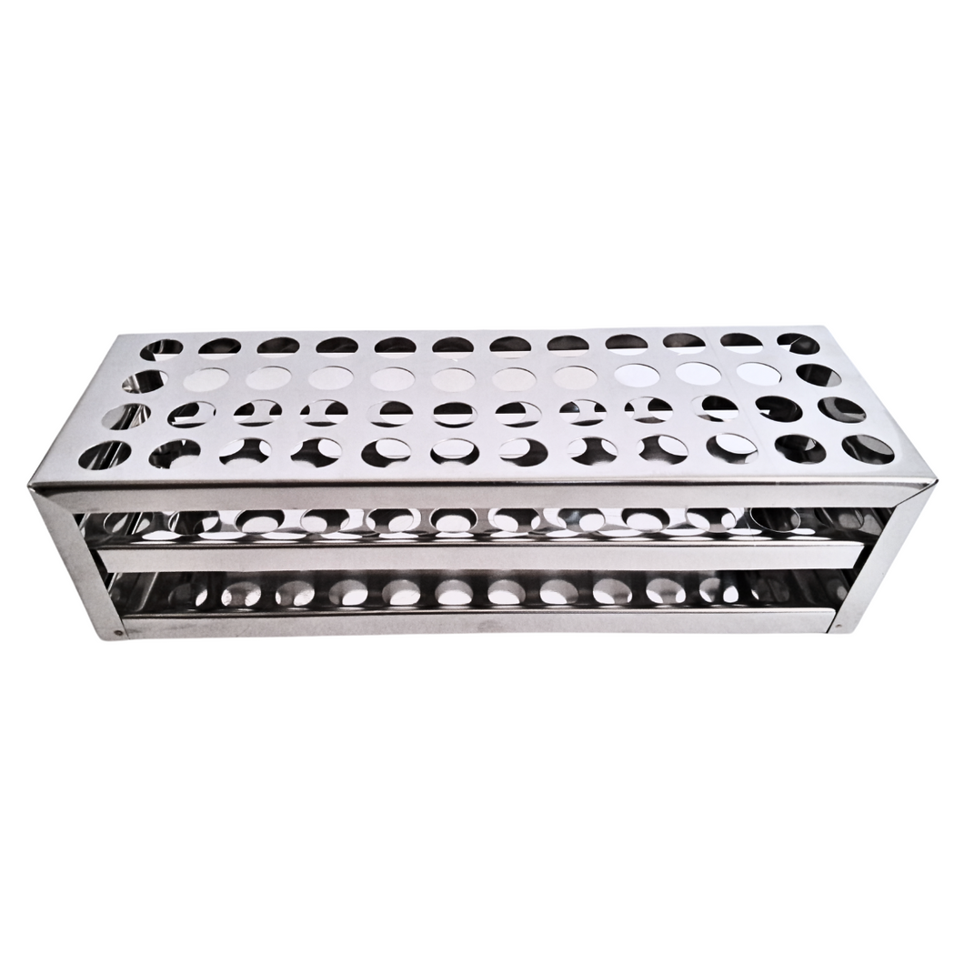 Test Tube Stand Stainless Steel 304 grade, Size 16 mm × 48 Holes Test Tube rack for Laboratory Pack of 1