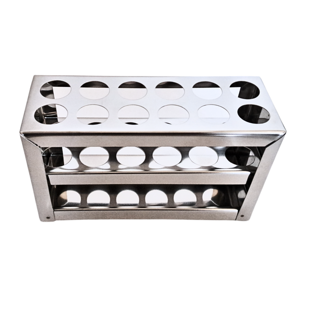 Test Tube Stand Stainless Steel 304 grade, Size 20 mm × 12 Holes Test Tube rack for Laboratory Pack of 1