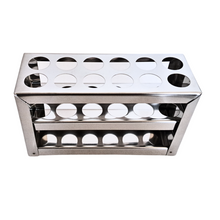 Load image into Gallery viewer, Test Tube Stand Stainless Steel 304 grade, Size 20 mm × 12 Holes Test Tube rack for Laboratory Pack of 1
