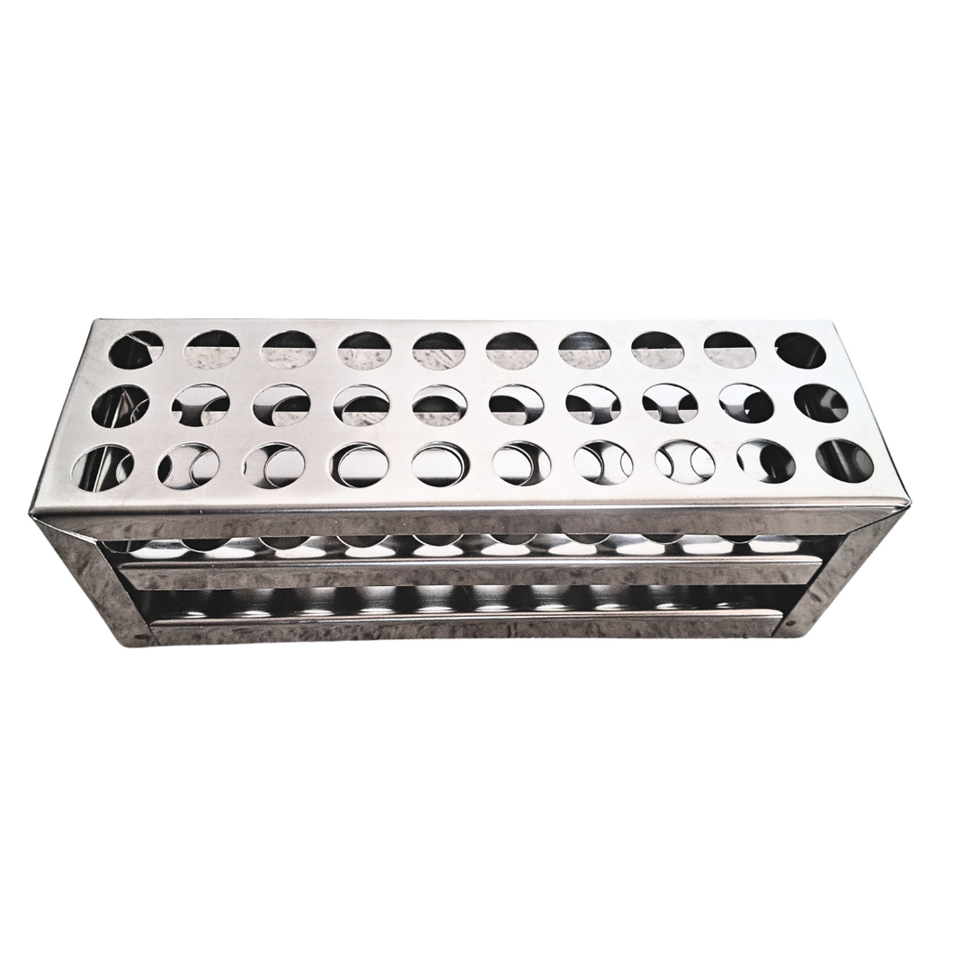 Test Tube Stand Stainless Steel 304 grade, Size 13 mm × 30 Holes Test Tube rack for Laboratory Pack of 1