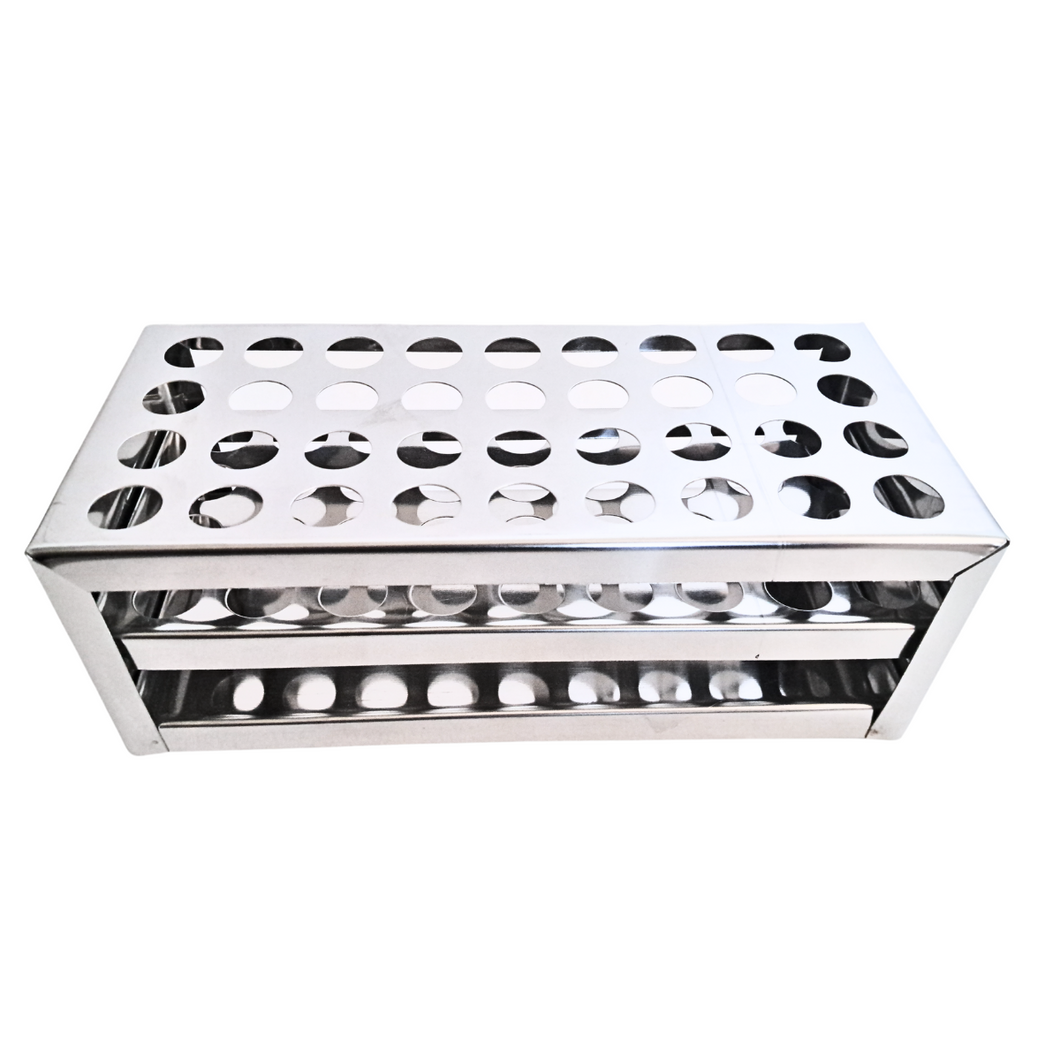 Test Tube Stand Stainless Steel 304 grade, Size 16 mm × 36 Holes Test Tube rack for Laboratory Pack of 1