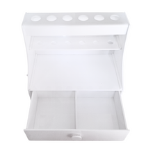 Load image into Gallery viewer, Micropipette stand for 6 pipettes with drawer to store tips White Colour Use For Chemical, pathology, reasearch Laboratory, Capacity: 6 Pipette Pack of 1
