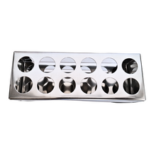 Load image into Gallery viewer, Test Tube Stand Stainless Steel 304 grade, Size 20 mm × 12 Holes Test Tube rack for Laboratory Pack of 1
