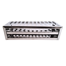 Load image into Gallery viewer, Test Tube Stand Stainless Steel 304 grade, Size 16 mm × 48 Holes Test Tube rack for Laboratory Pack of 1
