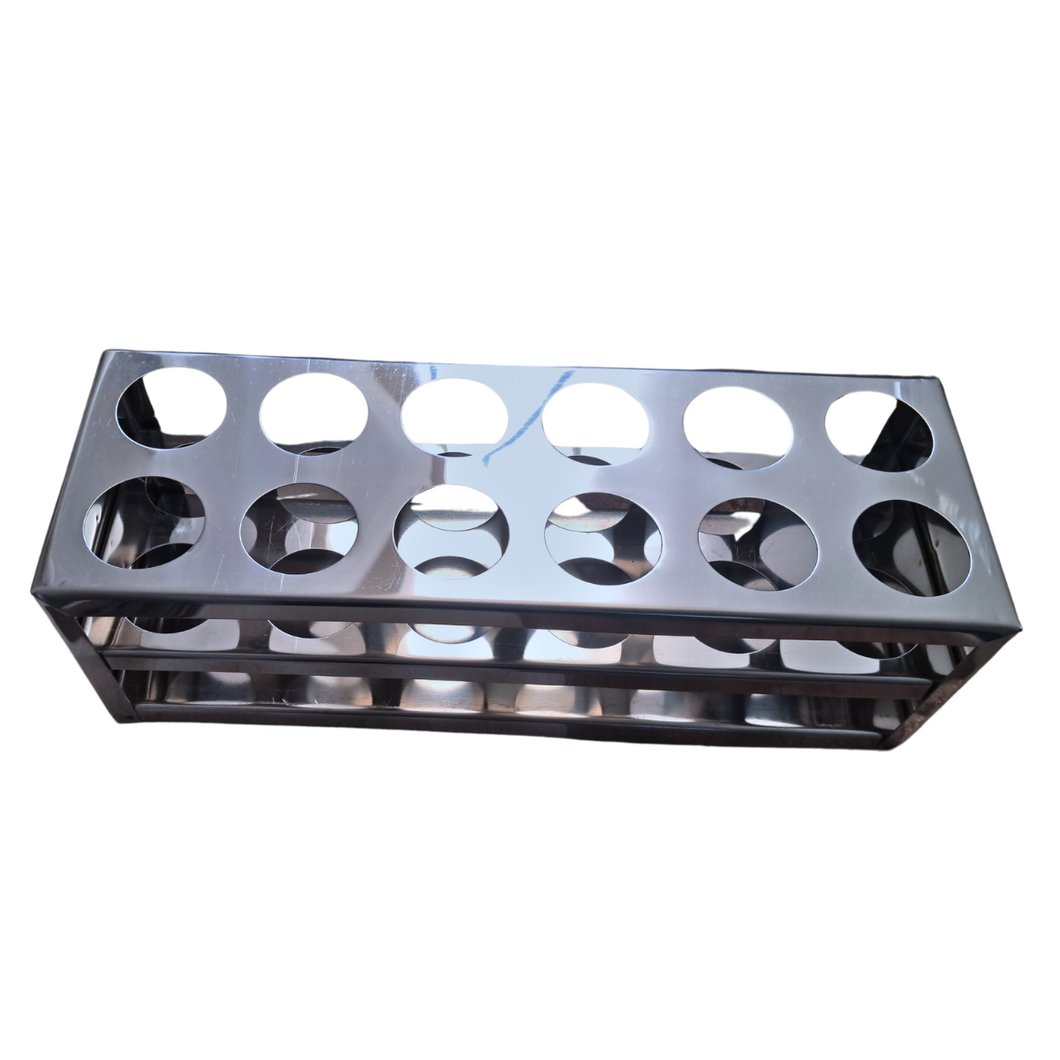 Test Tube Stand Stainless Steel 304 grade, Size 40 mm × 12 Holes Test Tube rack for Laboratory Pack of 1