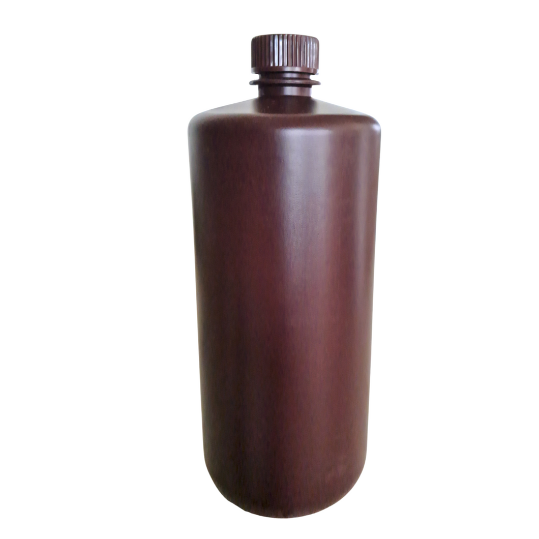 Reagent Bottle (Narrow Mouth) HDPE Plastic mold Plastic Amber color 1000 ml (Pack of 1)