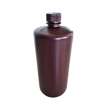 Load image into Gallery viewer, Reagent Bottle (Narrow Mouth) HDPE Plastic mold Plastic Amber color 1000 ml (Pack of 1)
