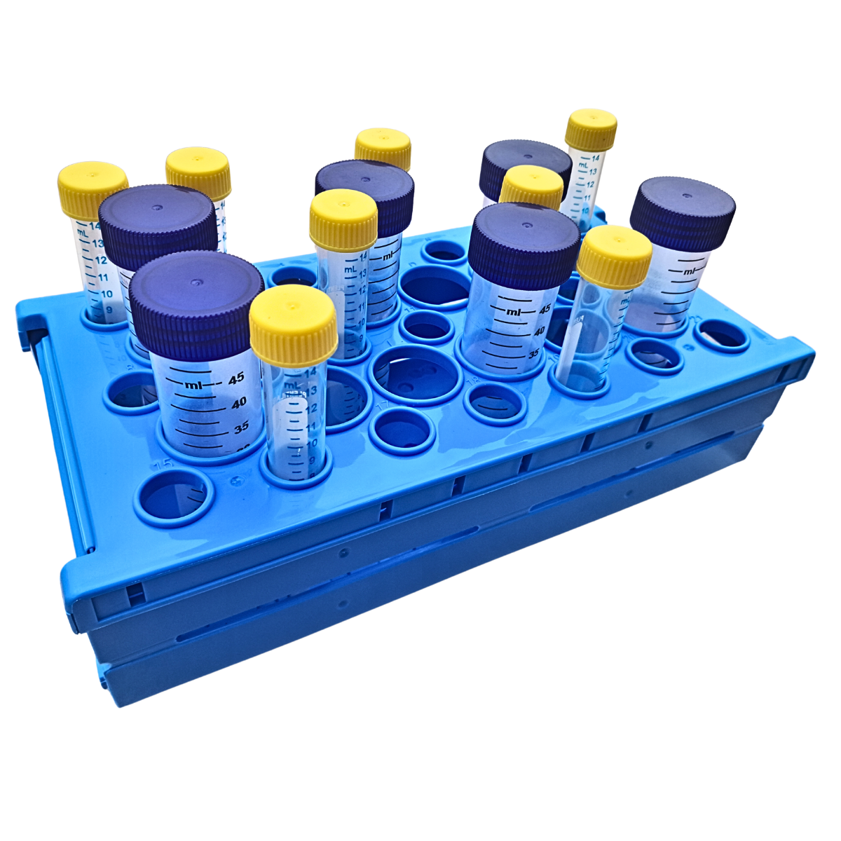 Driak 28-Well Plastic Centrifuge Tube Rack Detachable Tub Racks Used For 10ml, 1