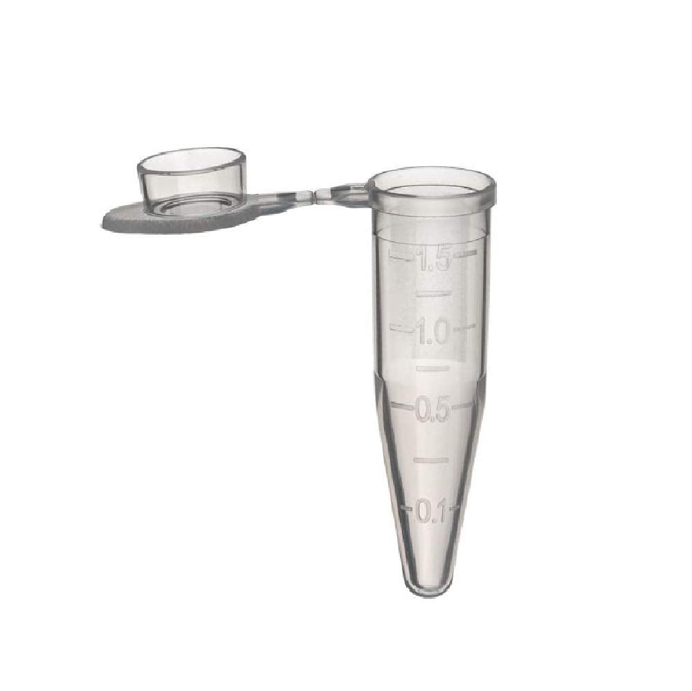 Micro Centrifuge Tube Polypropylene made with Hinged Lid 1.5 ml Conical Bottom Graduated - Pack of 100 Pieces