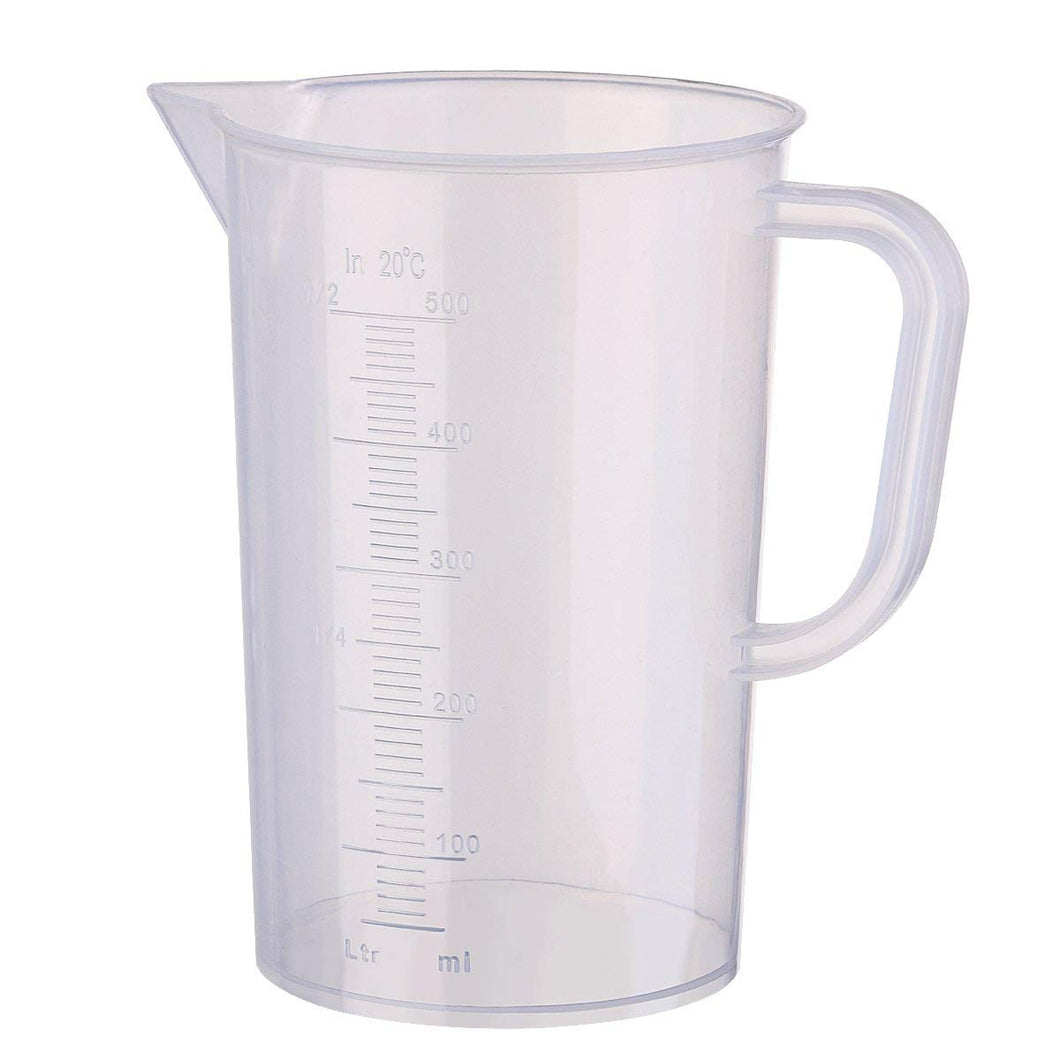 Measuring Mug 500 ml Polypropylene Plastic Transparent for Measuring Liquids Pack of 1