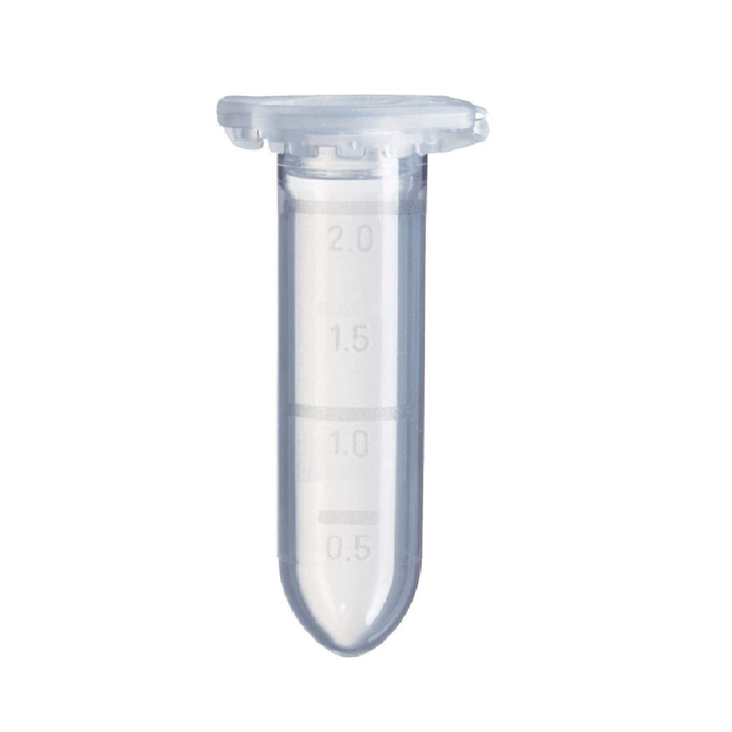 Micro Centrifuge Tube Polypropylene made with Hinged Lid 2 ml Round Bottom Graduated - Pack of 500 Pieces