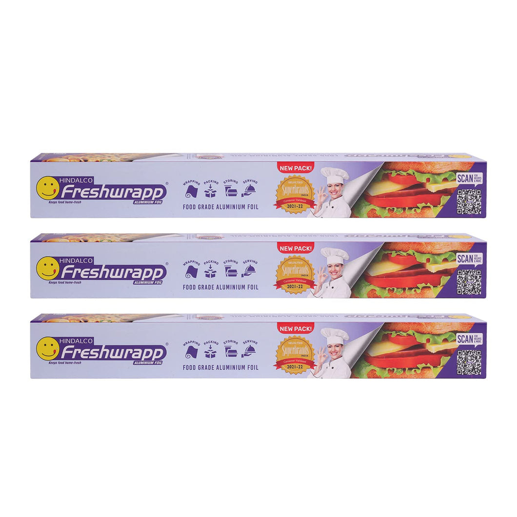 Freshwrapp Aluminium Foil 33 Grams + 17 Grams, 11microns (Pack of 1) | Food Packing , Wrapping, Storing, Serving and Laboratory use