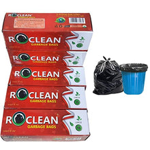 Load image into Gallery viewer, AANIJ® ROCLEAN Biodegradable Garbage Bags (LARGE) Size 60 cm X 81 cm Dustbin Bag/Trash Bag For Laboratory- Black Color 15 bags Pack of 8
