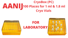 Load image into Gallery viewer, Cryo Box Polycarbonate Freezer Boxes, Vial Rack, Freezer Storage, 9 x 9 Array, 100 Place, 130mm Length x 130mm Width x 52mm Height. Fit for 1 ml, 1.8 ml and 2 ml Cryo Vials (Pack of One)

