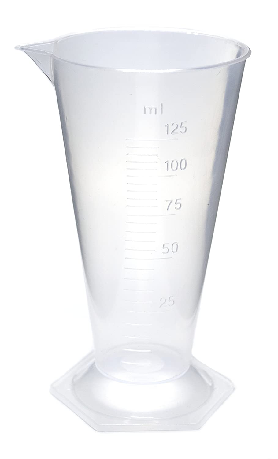 Conical Measure or Measuring Beaker 125ml Kitchen Laboratory Plastic Measurement Beaker Measuring Cup (Pack of 1)