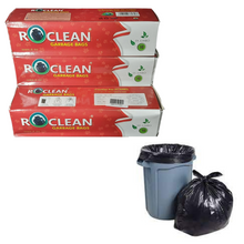 Load image into Gallery viewer, ROCLEAN Biodegradable Garbage Bags (EXTRA JUMBO) Size 91 cm X 122 cm Dustbin Bag/Trash Bag For Laboratory - Black Color 10 bags Pack of 2
