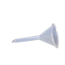 Load image into Gallery viewer, Analytic funnel long stem 35 mm PP Plastic  Mini Funnels for Bottle Filling, Perfumes, Essential Oils, Science Laboratory Chemicals, Arts &amp; Crafts Supplies (Pack Of 5 Pcs, Mini Funnels)
