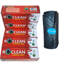 Load image into Gallery viewer, AANIJ® ROCLEAN Biodegradable Garbage Bags (Medium) Size 60 cm X 81 cm Dustbin Bag/Trash Bag For Laboratory- Black Color 15 bags Pack of 2
