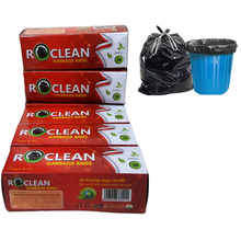 Load image into Gallery viewer, AANIJ® ROCLEAN Biodegradable Garbage Bags (SMALL) Size 43 cm X 48 cm Dustbin Bag/Trash Bag For Laboratory - Black Color 30 bags Pack of 8

