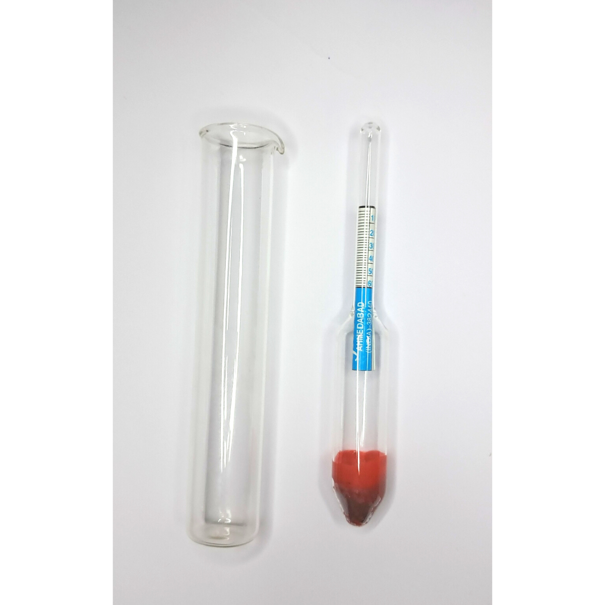 Urinometer with Glass jar or cup for determining urine specific gravit ...