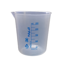 Load image into Gallery viewer, Beaker (Printed Graduation) Measuring Cup, Plastic Science Beaker Transperant 250 ml for Measuring Liquid in Home | Laboratory | School (Pack of 1)
