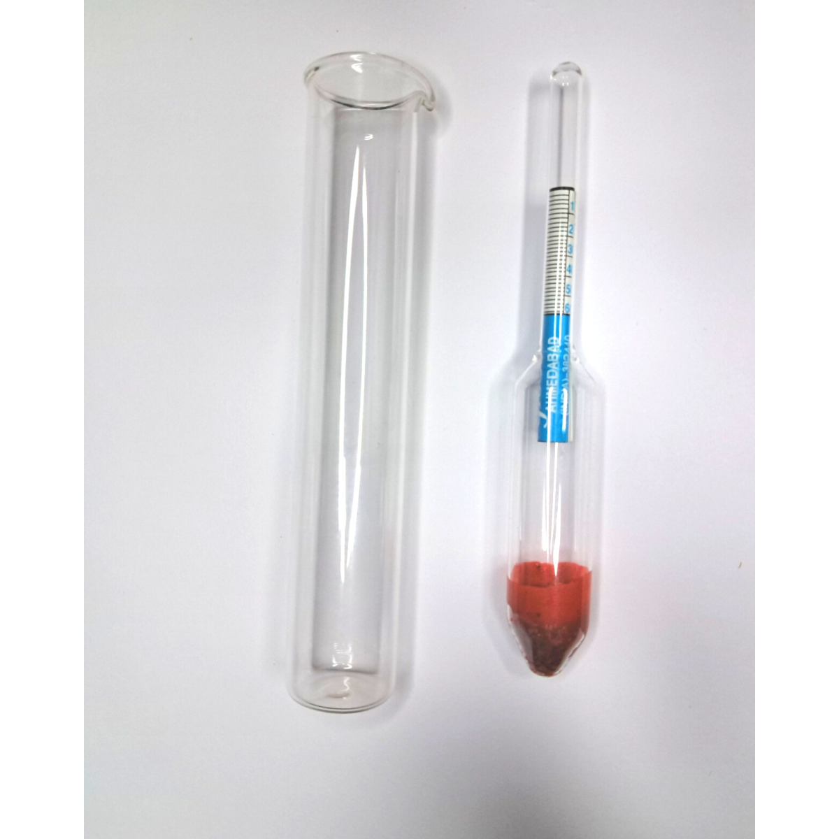 Urinometer with Glass jar or cup for determining urine specific gravit ...