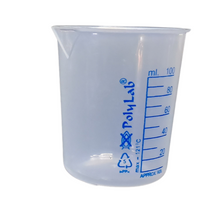 Load image into Gallery viewer, Beaker (Printed Graduation) Measuring Cup, Plastic Science Beaker Transperant 100 ml for Measuring Liquid in Home | Laboratory | School (Pack of 1)
