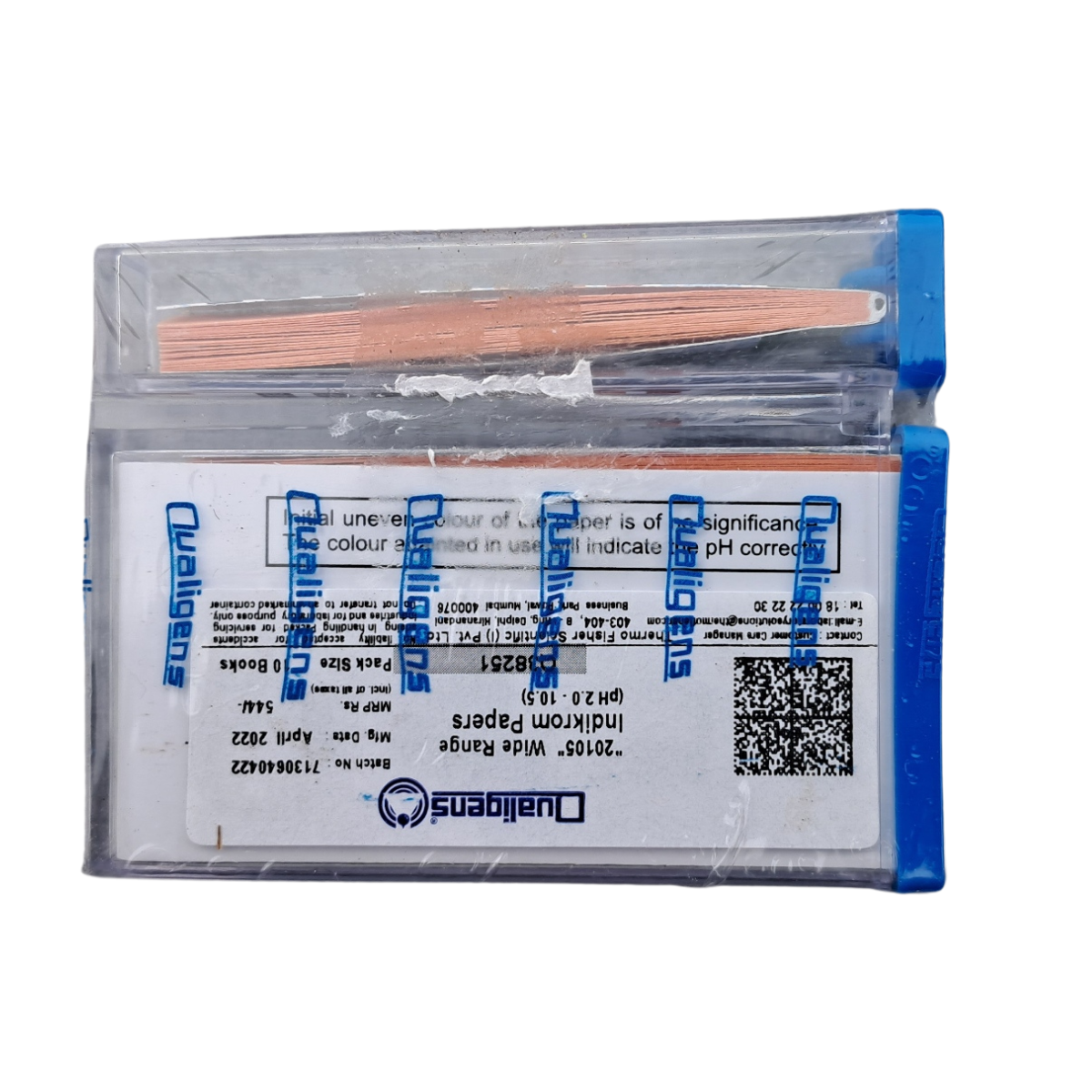 Label Qualigens INDIKROM PAPERS Qualigens wide range pH 2.0 To 10.5 PH Indicator Paper ...