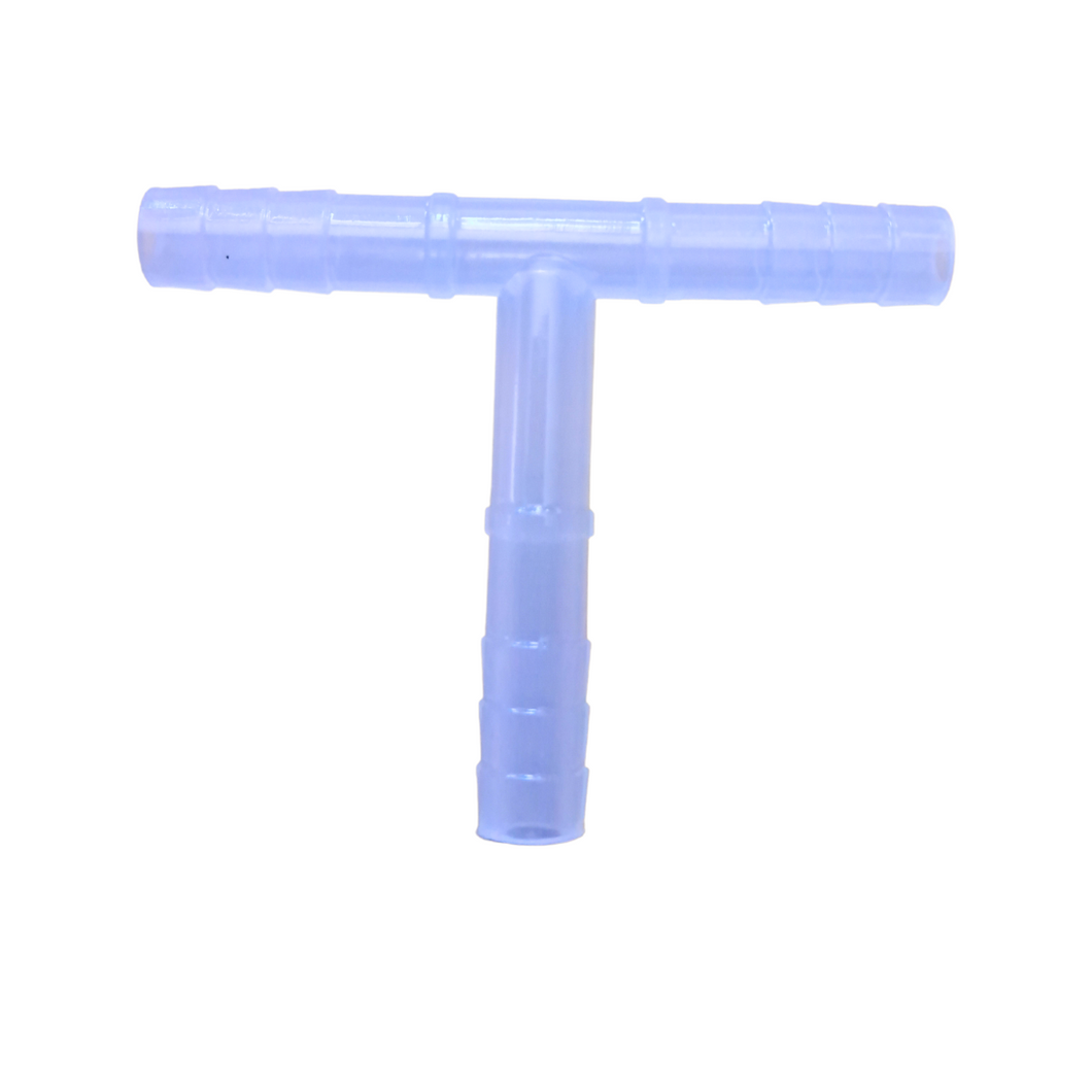 T Connector Tubing Molded in Polypropylene for connecting two source tubing with one delivery source of tubing T Tubing Connector (6 mm, Pack of 1)