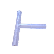 Load image into Gallery viewer, T Connector Tubing Molded in Polypropylene for connecting two source tubing with one delievery source of tubing T Tubing Connector (8 mm, Pack of 1)
